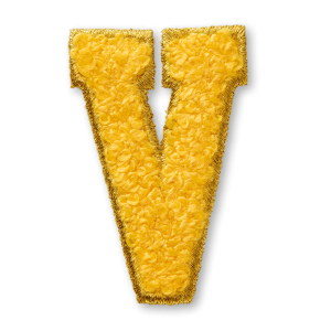 AG Letter V Stick-On Patch