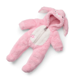 Playful Pink Bunny One-Piece Outfit for Bitty Baby Dolls