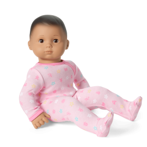 Bitty Baby Doll #5 with dark-brown hair in Pastel Pink