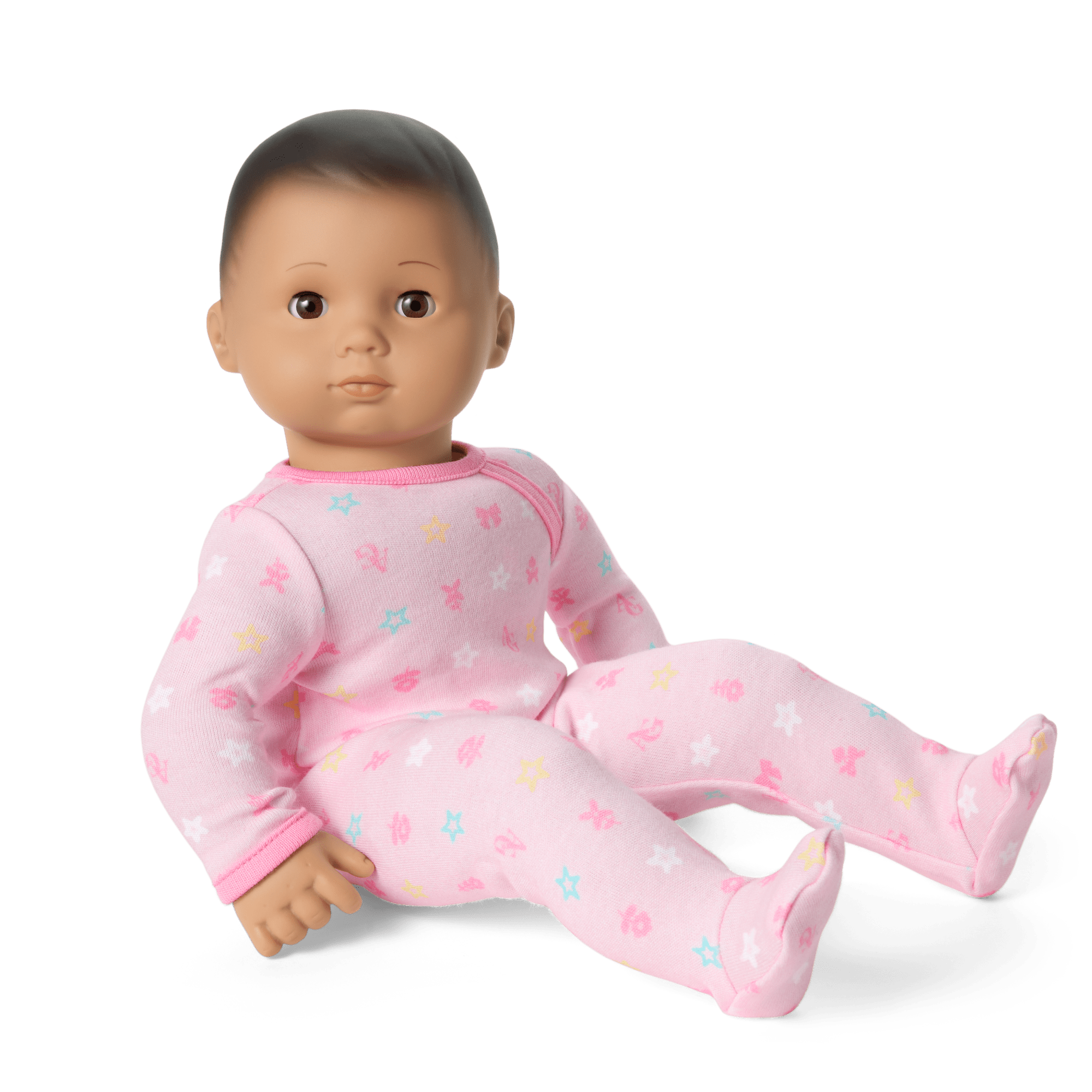 Bitty Baby Doll #5 with dark-brown hair in Pastel Pink
