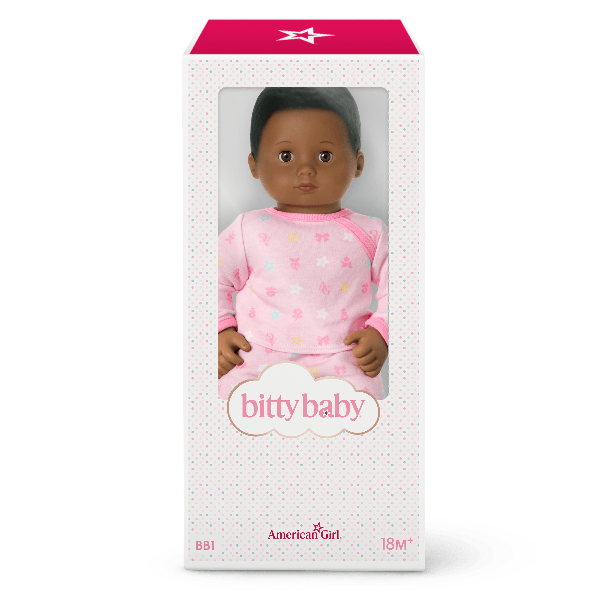 Bitty Baby Doll #1 with black hair in Pastel Pink - Image 8
