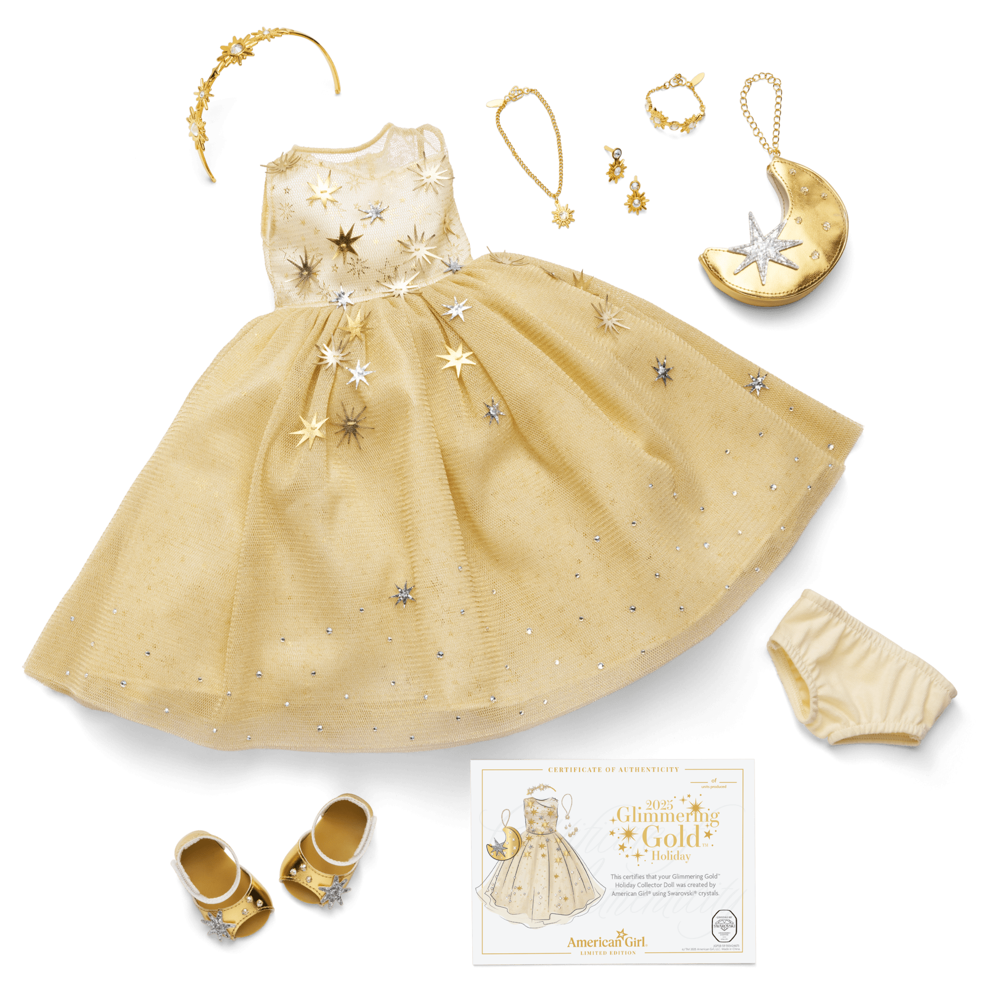 American Girl 2025 Glimmering Gold Holiday Collector Doll - Image 2