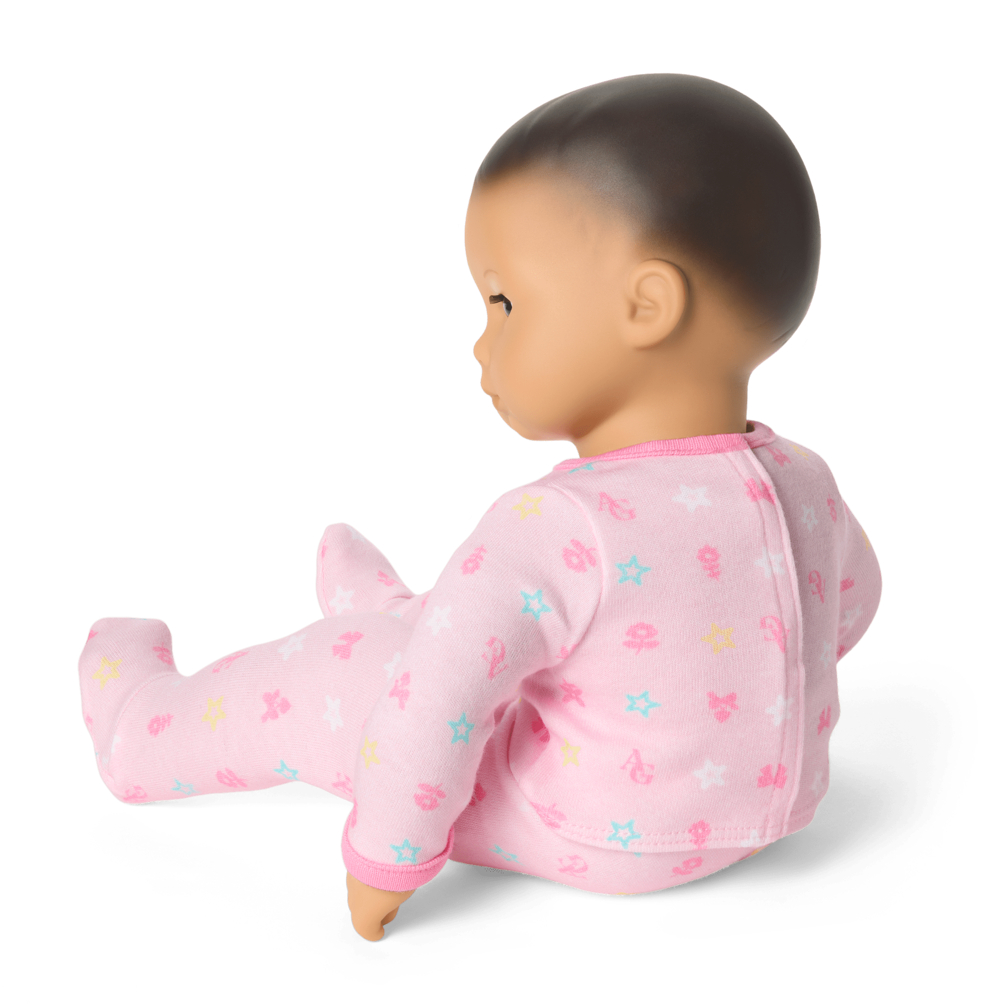 Bitty Baby Doll #4 with black hair in Pastel Pink - Image 4