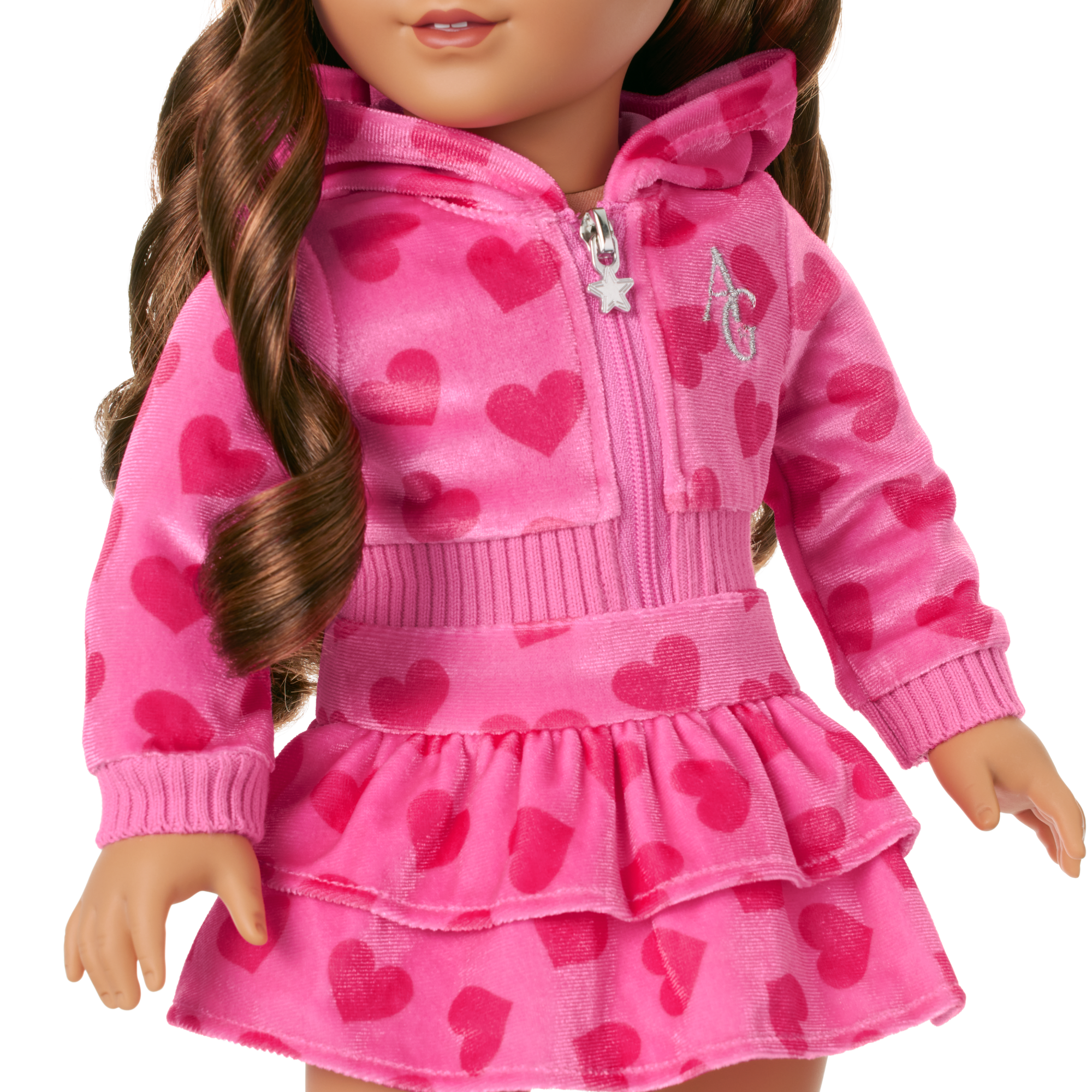 Pink Hearts Hoodie Dress for 18-inch Dolls - Image 7