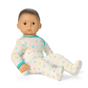 Bitty Baby Doll #4 with black hair in Pastel Blue