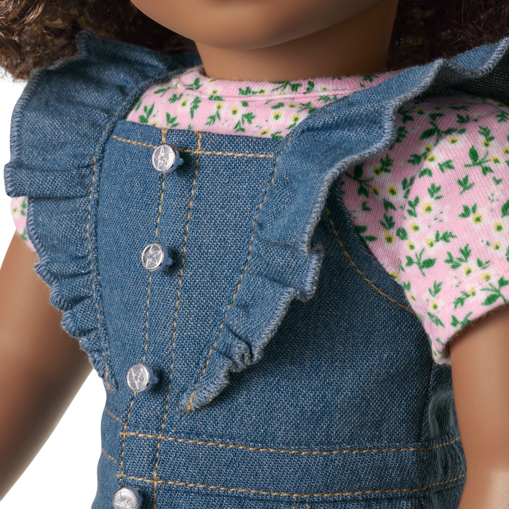 Western Flowers Denim Jumpsuit for 18-inch Dolls - Image 5
