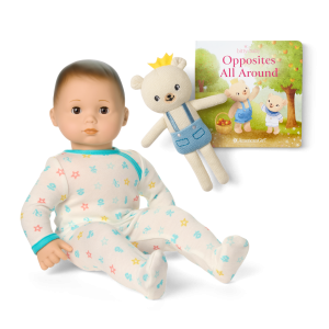 Bitty Baby Doll #2 in Pastel Blue + Bear Friend & Board Book