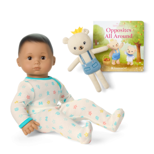 Bitty Baby Doll #5 in Pastel Blue + Bear Friend & Board Book