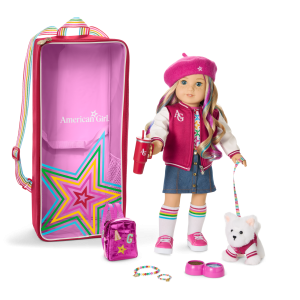 Truly Me 18-inch Doll #110. Accessories. Puppy & Doll Carrier