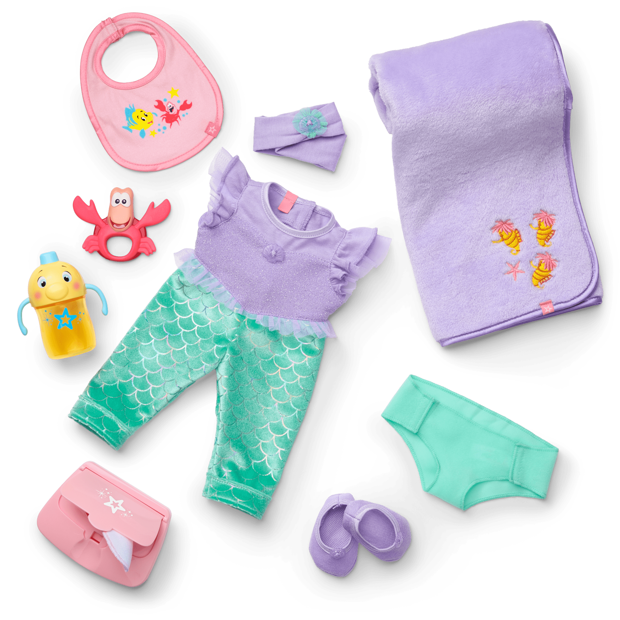 Disney Princess Ariel Cuddle & Care Set with Bitty Baby Doll by American Girl - Image 2