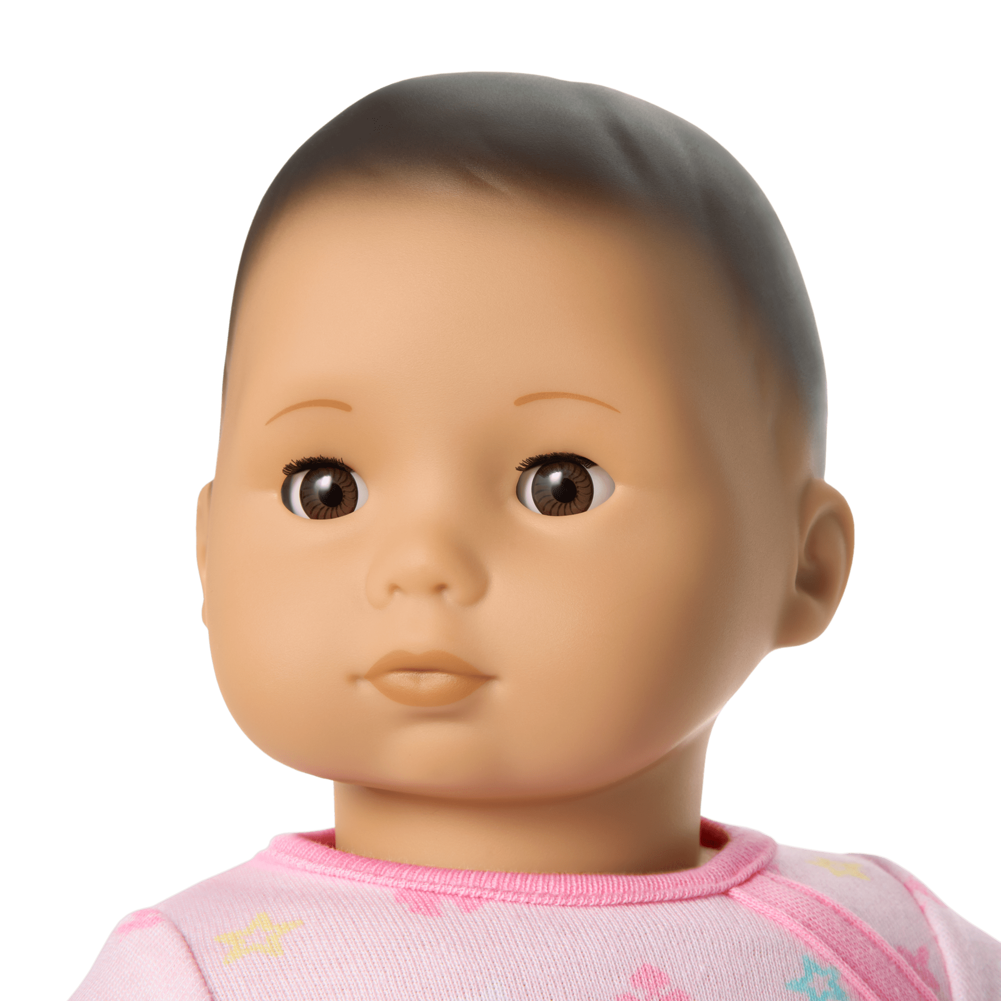 Bitty Baby Doll #4 with black hair in Pastel Pink - Image 3