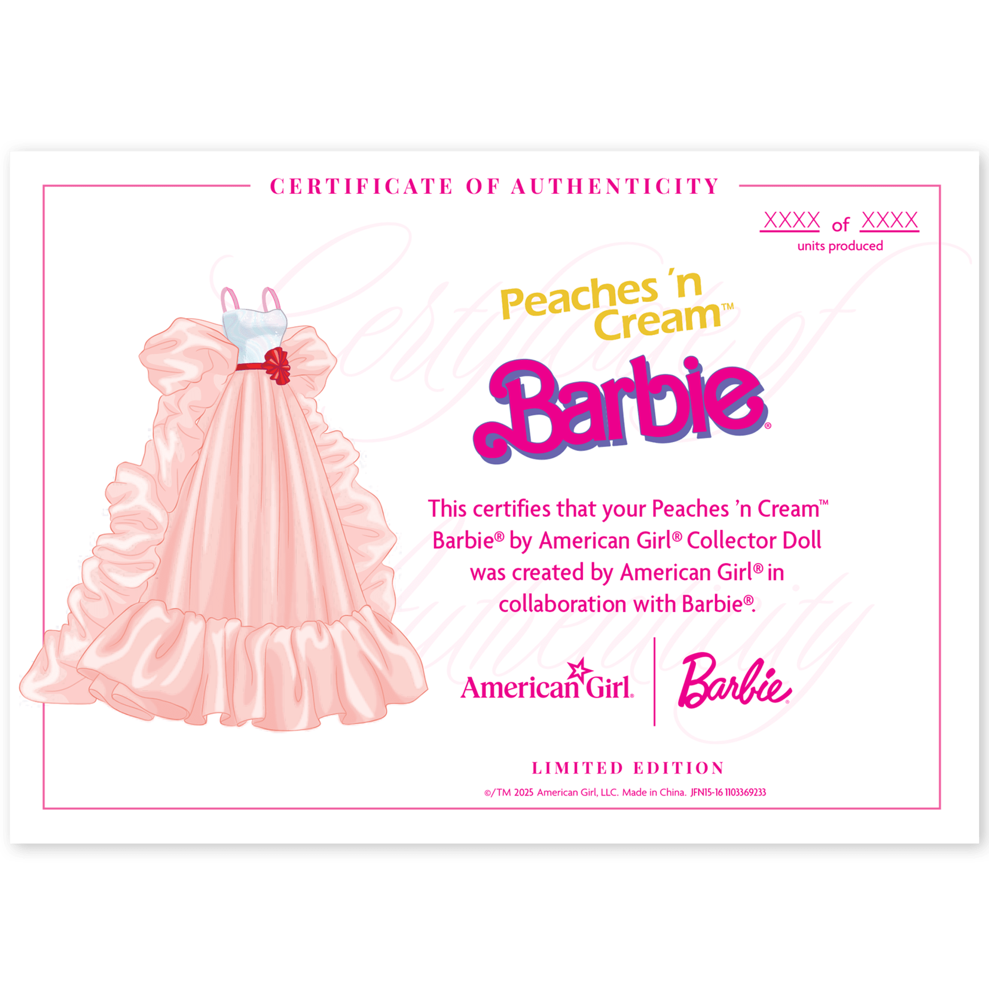 Peaches 'n Cream Barbie by American Girl Collector Doll - Image 17