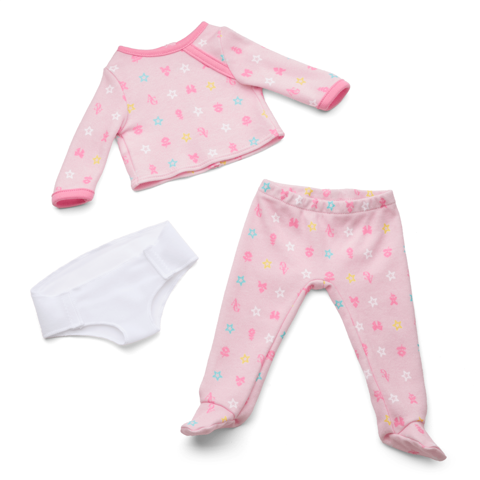 Bitty Baby Doll #4 with black hair in Pastel Pink - Image 2