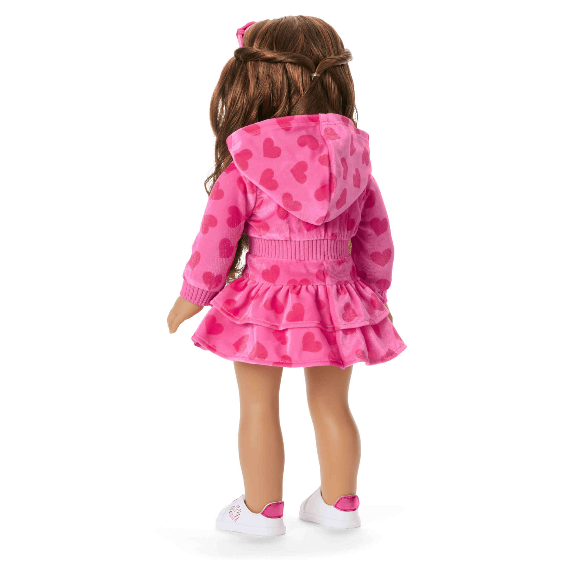 Pink Hearts Hoodie Dress for 18-inch Dolls - Image 3