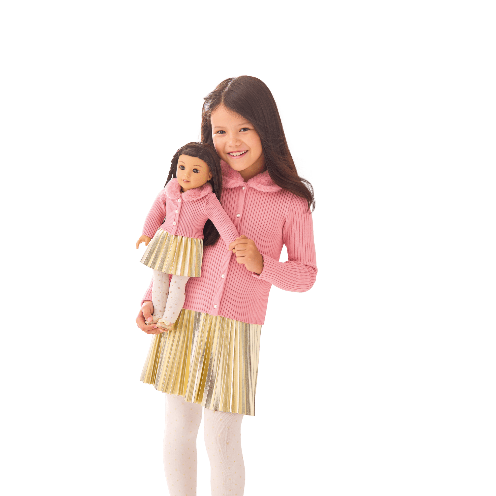 American Girl x Janie and Jack Rosy Ribbed Cardigan for Girls - Image 7