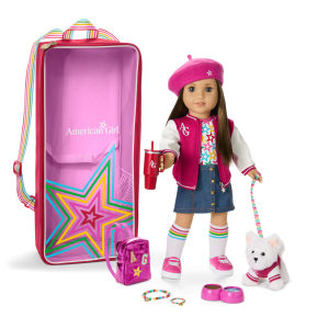 Truly Me 18-inch Doll #107. Accessories. Puppy & Doll Carrier