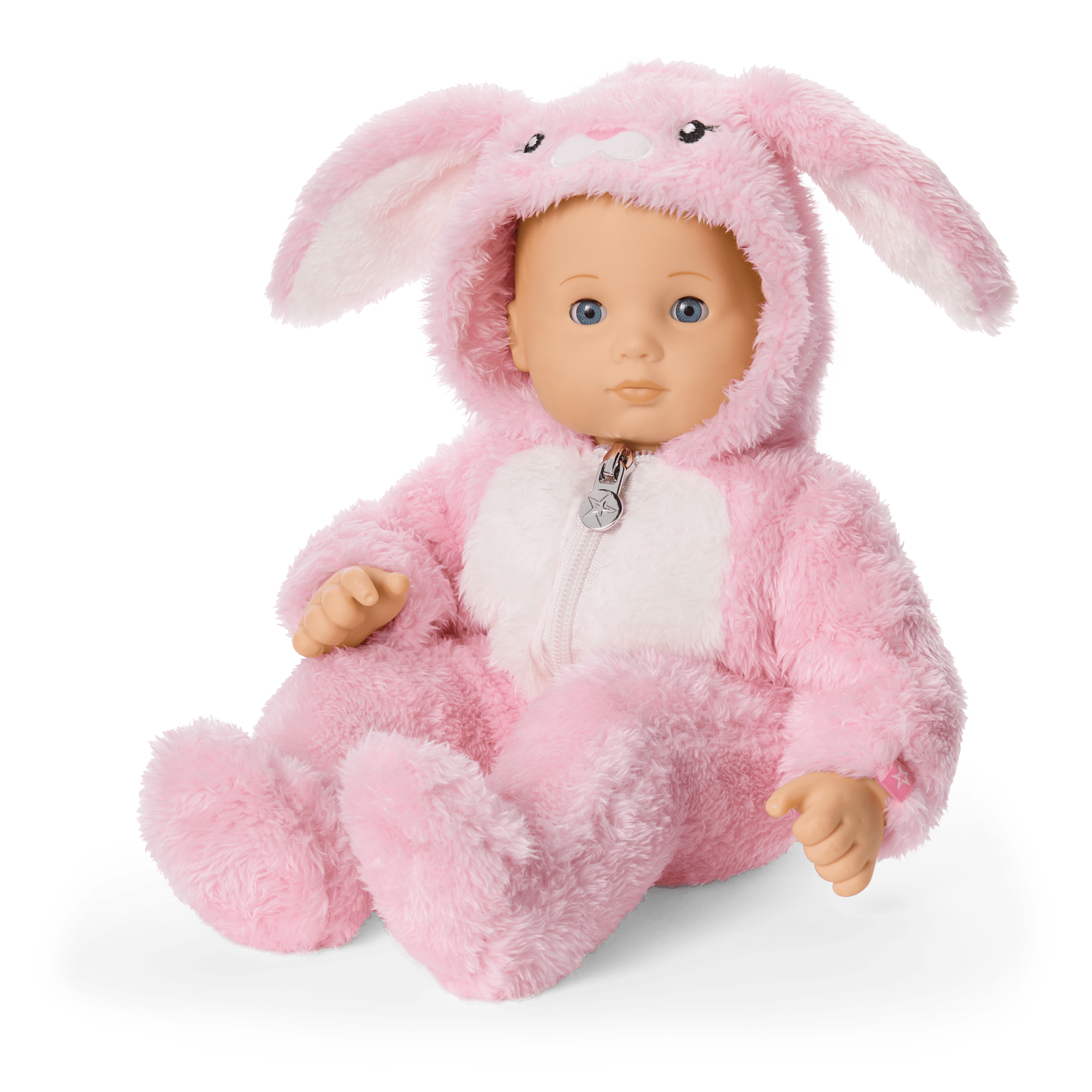 Playful Pink Bunny One-Piece Outfit for Bitty Baby Dolls - Image 2