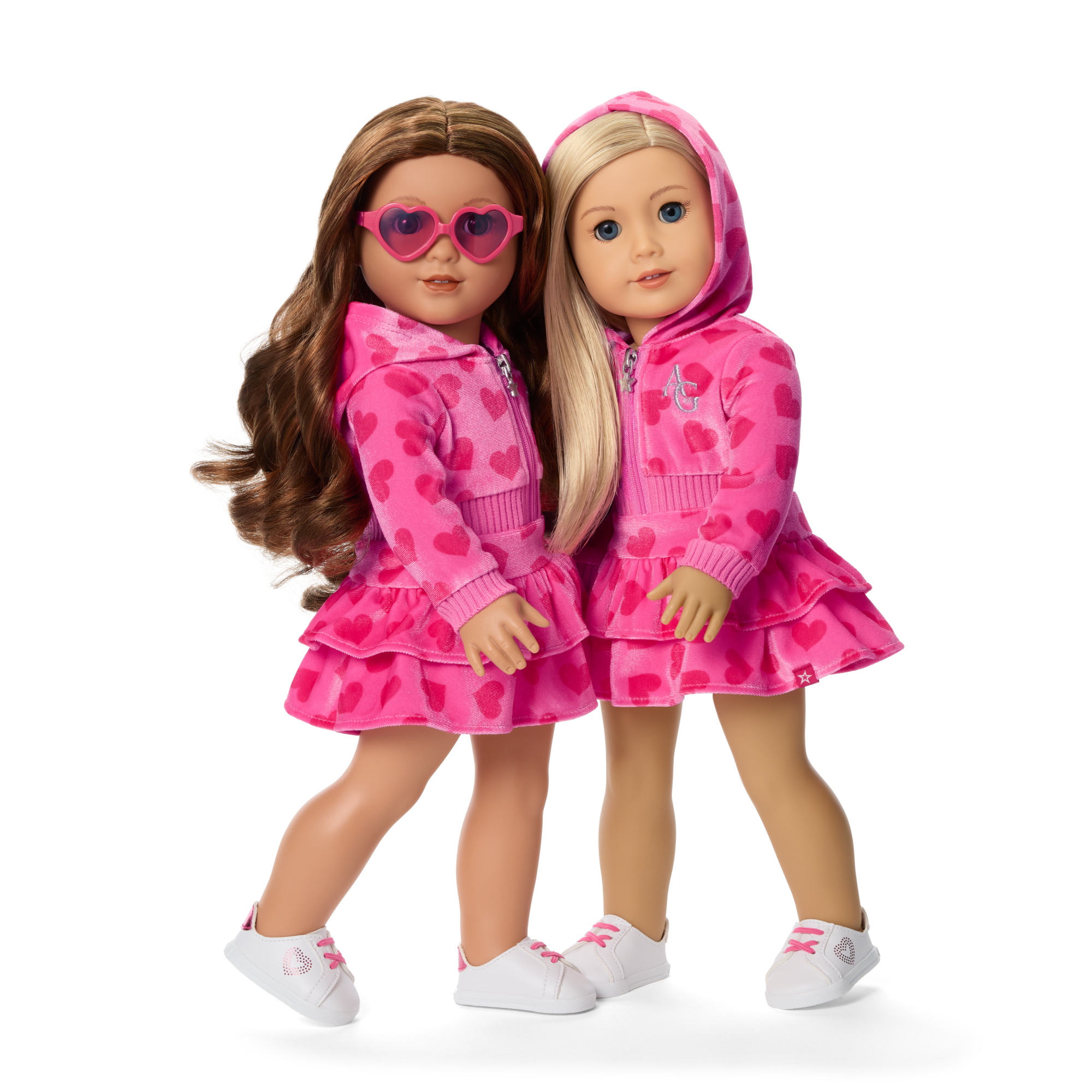 Pink Hearts Hoodie Dress for 18-inch Dolls - Image 10