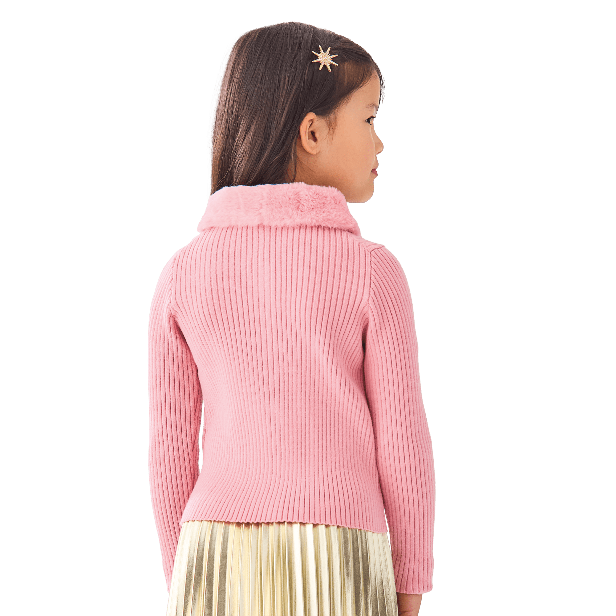 American Girl x Janie and Jack Rosy Ribbed Cardigan for Girls - Image 3