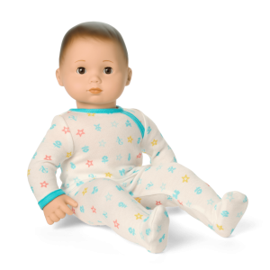 Bitty Baby Doll #2 with brown hair in Pastel Blue