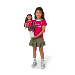 Matching?AG Grin Pins Ringer Tee Set for Girls & 18-inch Dolls