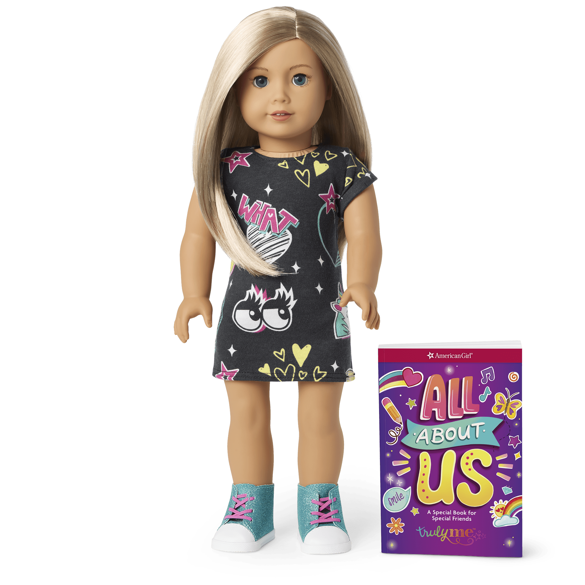 Truly Me 18-inch Doll #100 with layered straight blonde hair