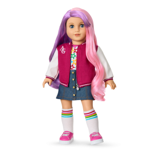 Truly Me 18-inch Doll #116 with wavy purple-and-pink hair