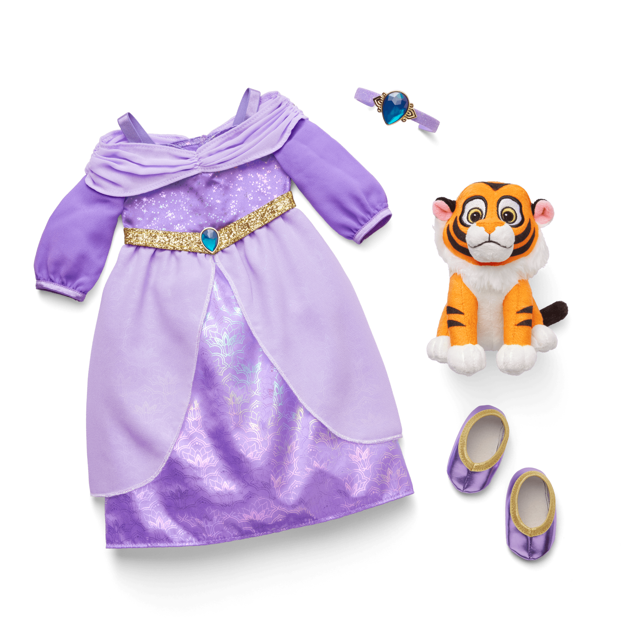 Disney Princess Jasmine Formal Dress. Baby Rajah & Accessories for 18-inch Dolls by American Girl