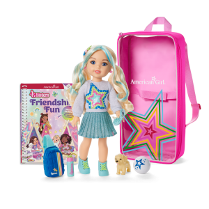 AG Sisters Jozette Doll. Book & Doll Carrier