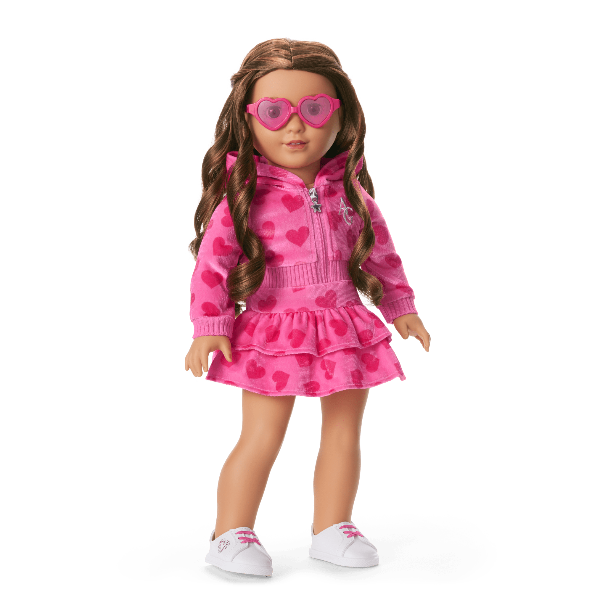 Pink Hearts Hoodie Dress for 18-inch Dolls - Image 4