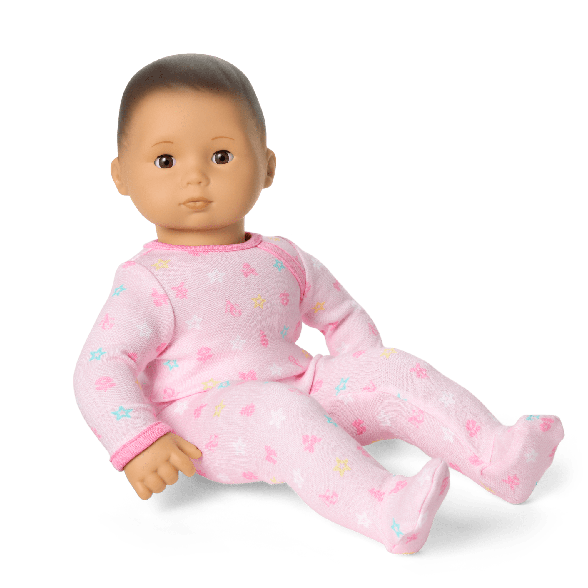 Bitty Baby Doll #4 with black hair in Pastel Pink