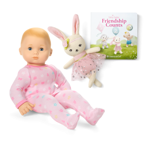 Bitty Baby Doll #3 in Pastel Pink + Bunny Friend & Board Book