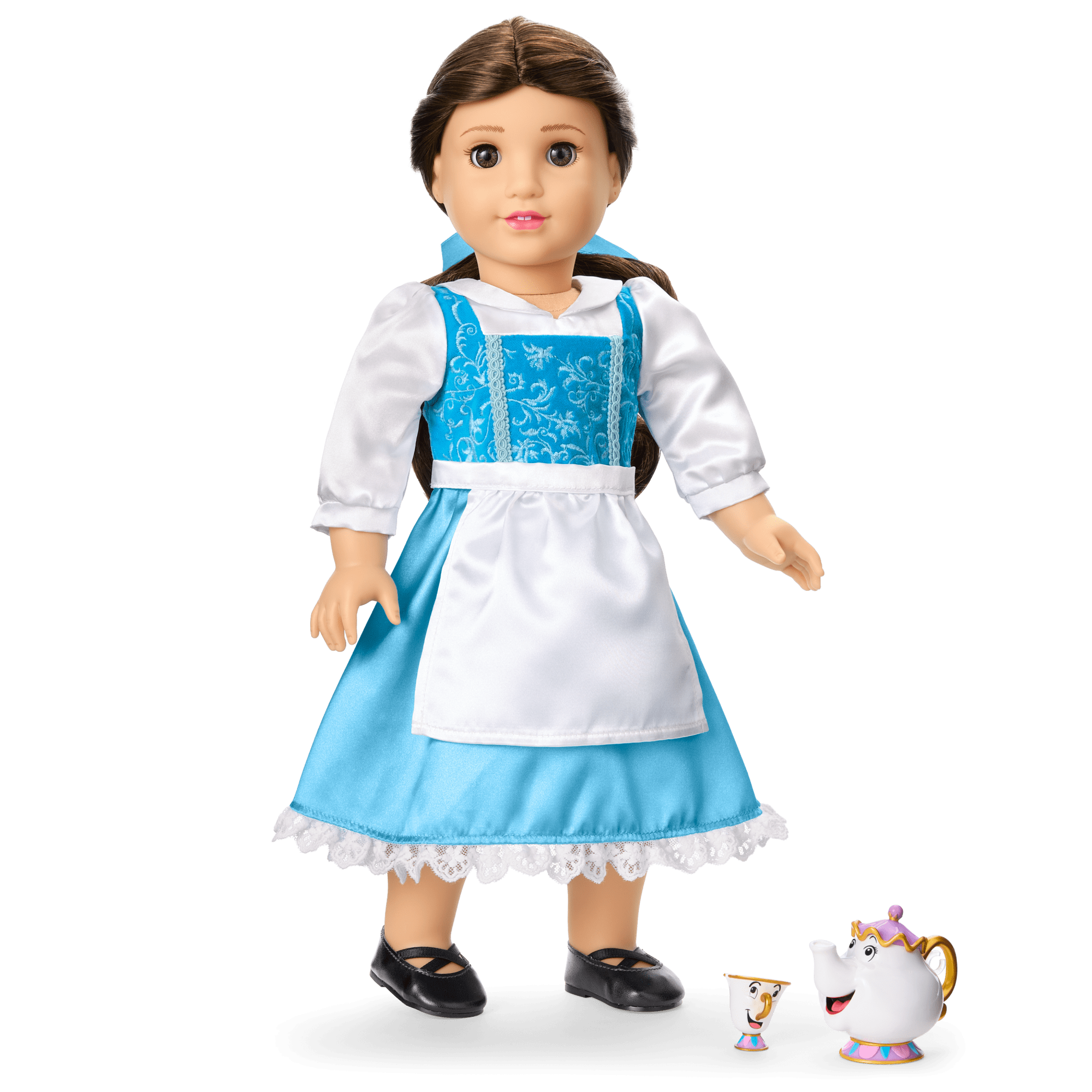 American Girl Disney Princess Belle Blue Dress. Mrs. Potts. Chip & Accessories for 18-inch Dolls - Image 2