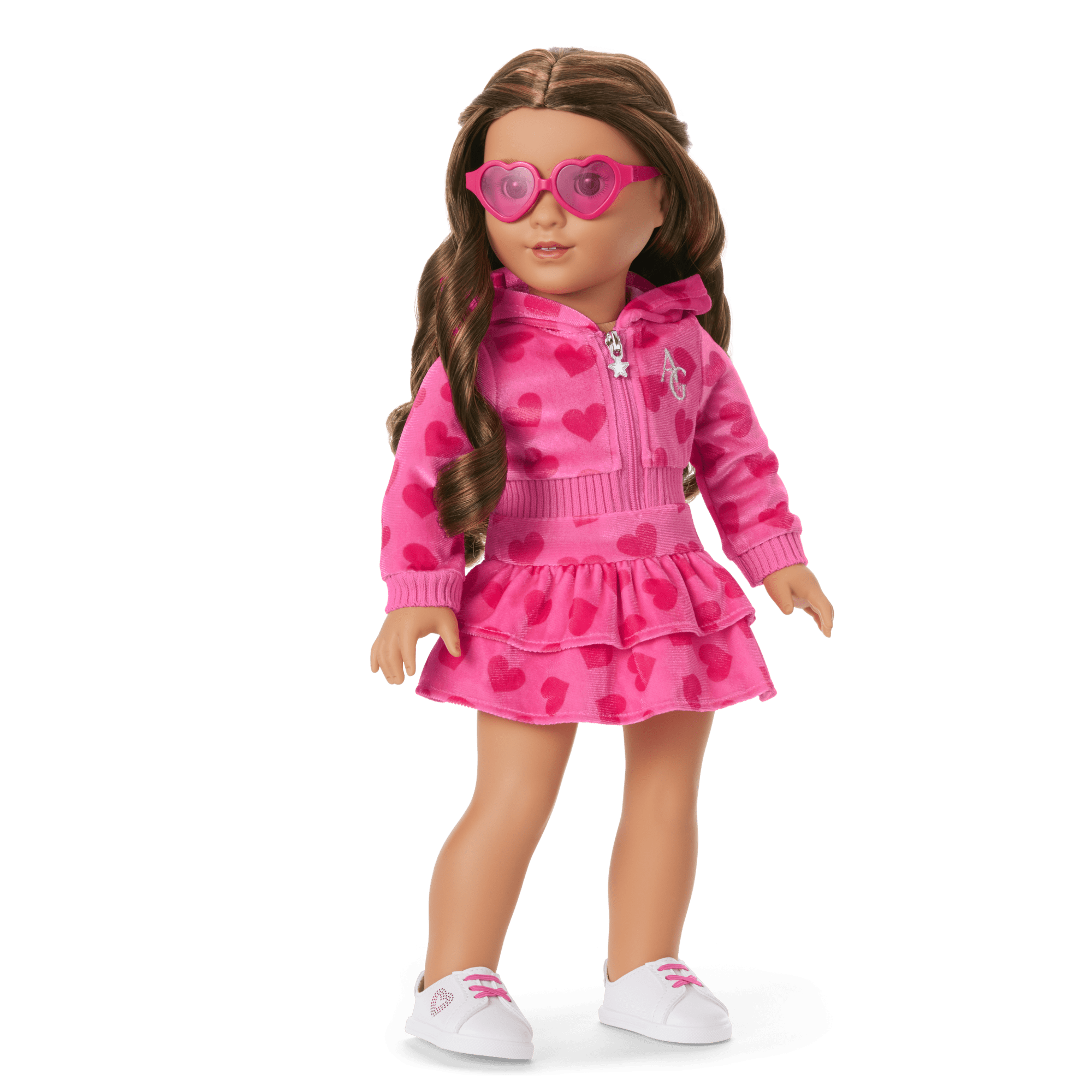Pink Hearts Hoodie Dress for 18-inch Dolls - Image 5