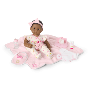 Bitty Baby Doll #1 with black hair Care & Play Set