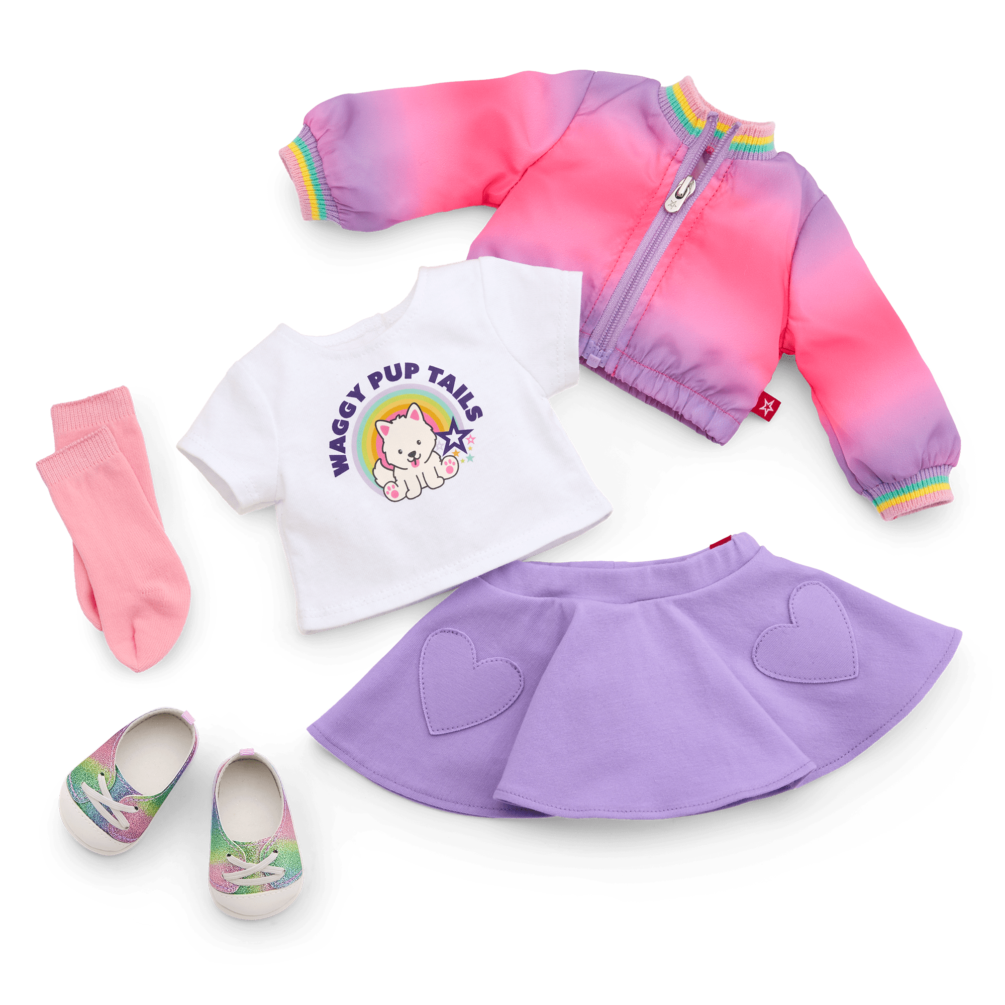 Summer's Waggy Pup Tails Outfit for 18-inch Dolls (Girl of the Year 2025)
