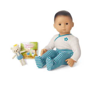 Bitty Baby Doll #4 in Soft Blue + Bear Friend & Board Book