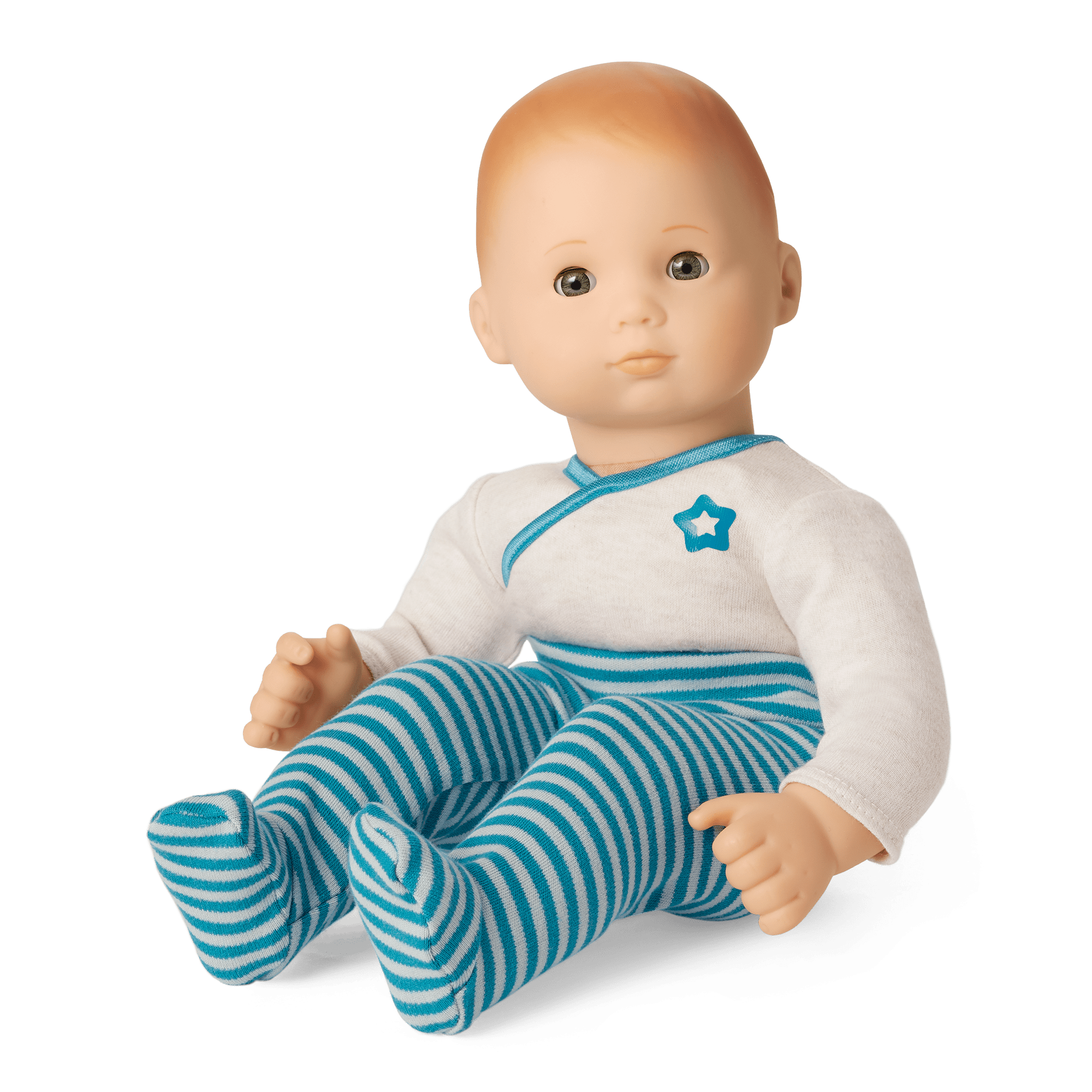 Bitty Baby Doll #6 with red hair in Soft Blue