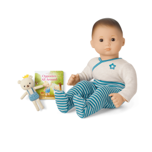 Bitty Baby Doll #2 in Soft Blue + Bear Friend & Board Book