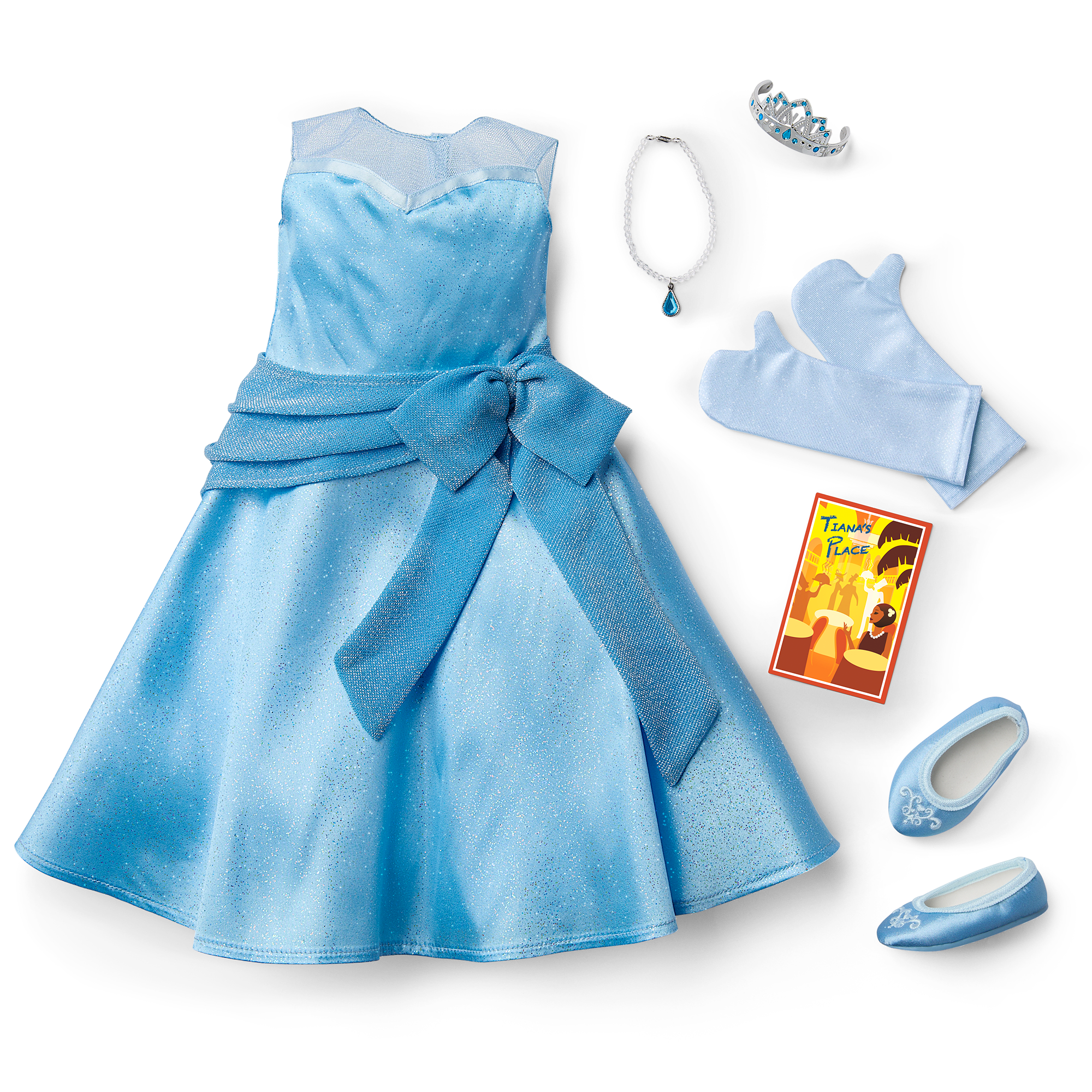 American Girl Disney Princess Tiana Evening Star Dress & Accessories for 18-inch Dolls