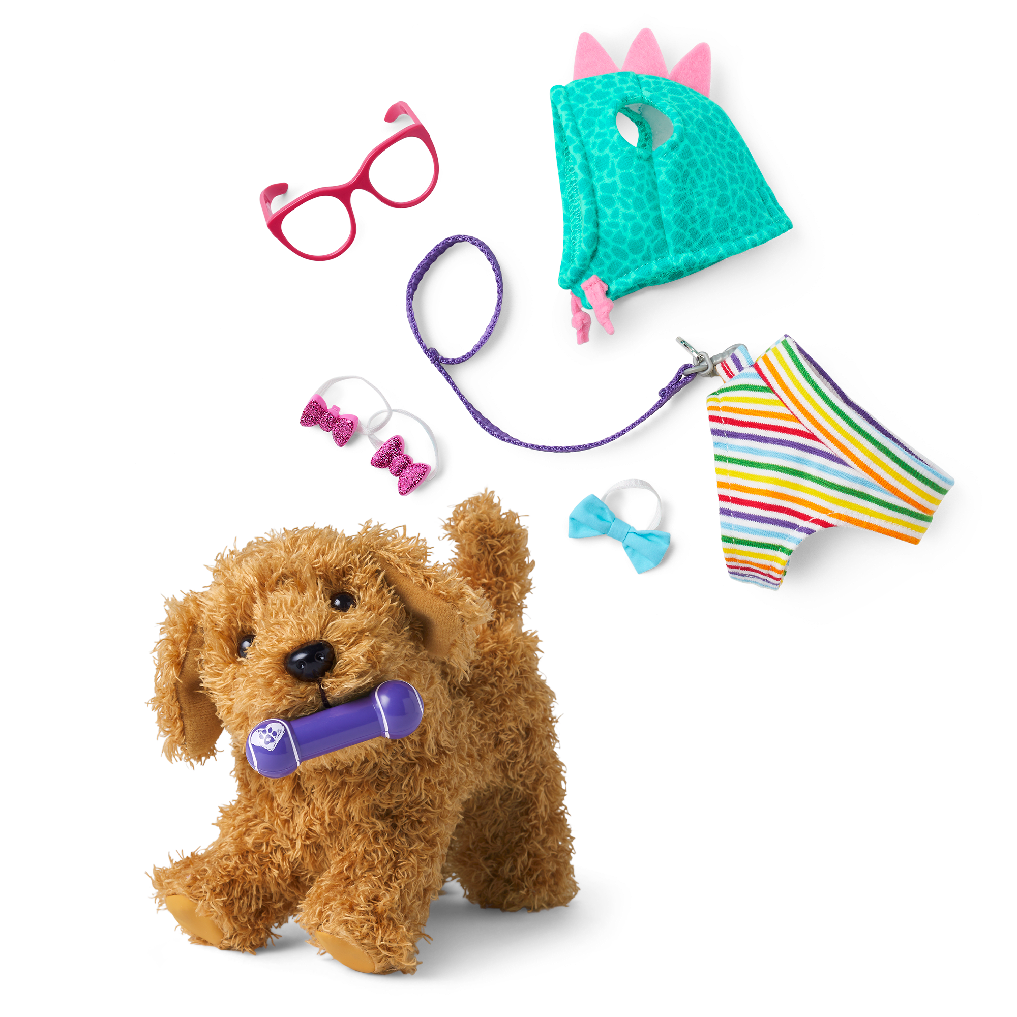 Daffodil Doodle Dog for 18-inch Dolls & Fancy Pet Fashion Accessories