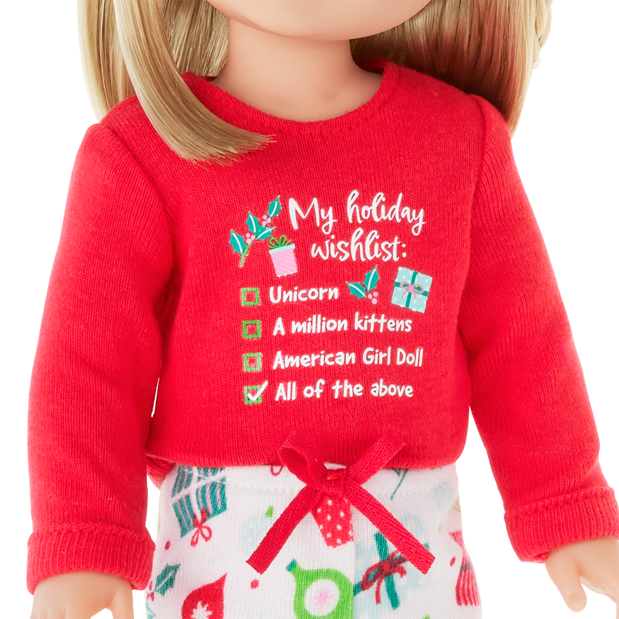 Holiday Wish List PJs for WellieWishers Dolls - Image 4