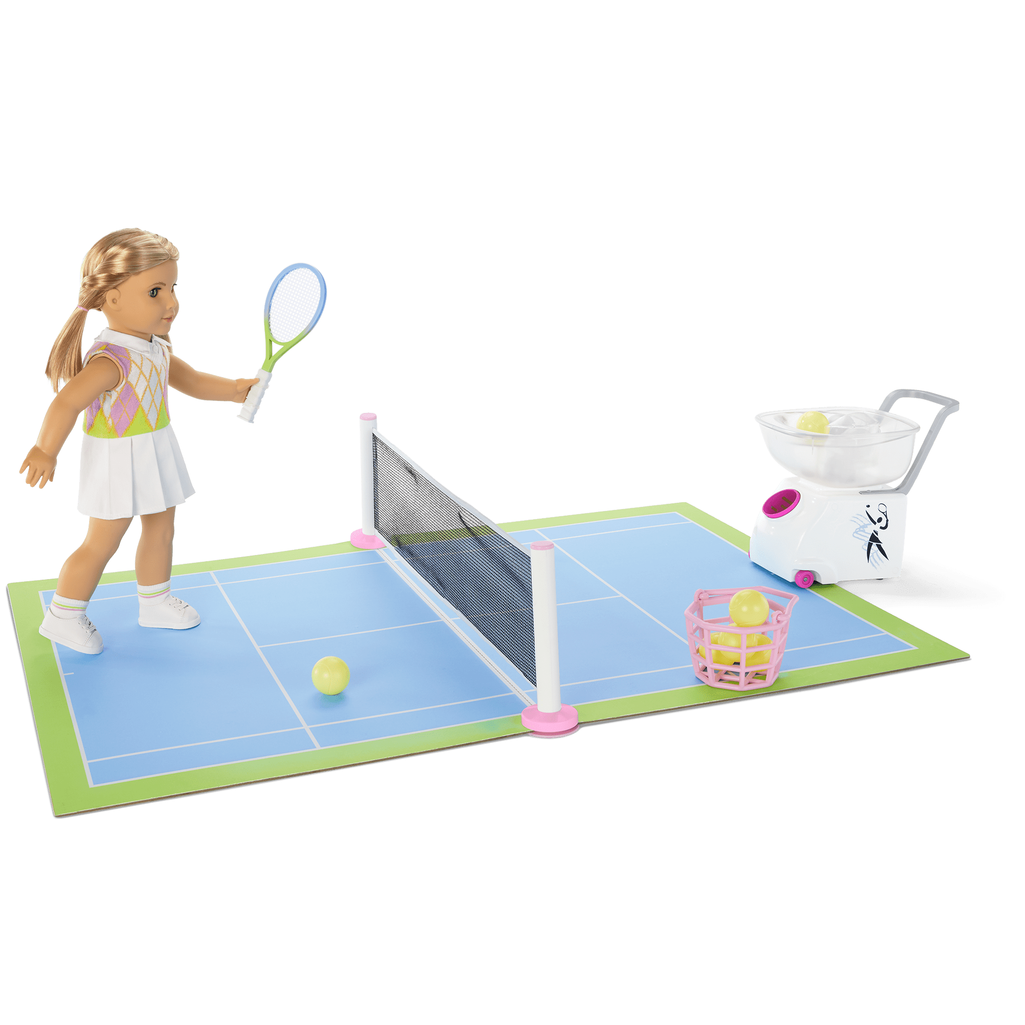 Isabel & Nicki's 2-in-1 Tennis Court & Skate Spot for 18-inch Dolls (Historical Characters) - Image 2