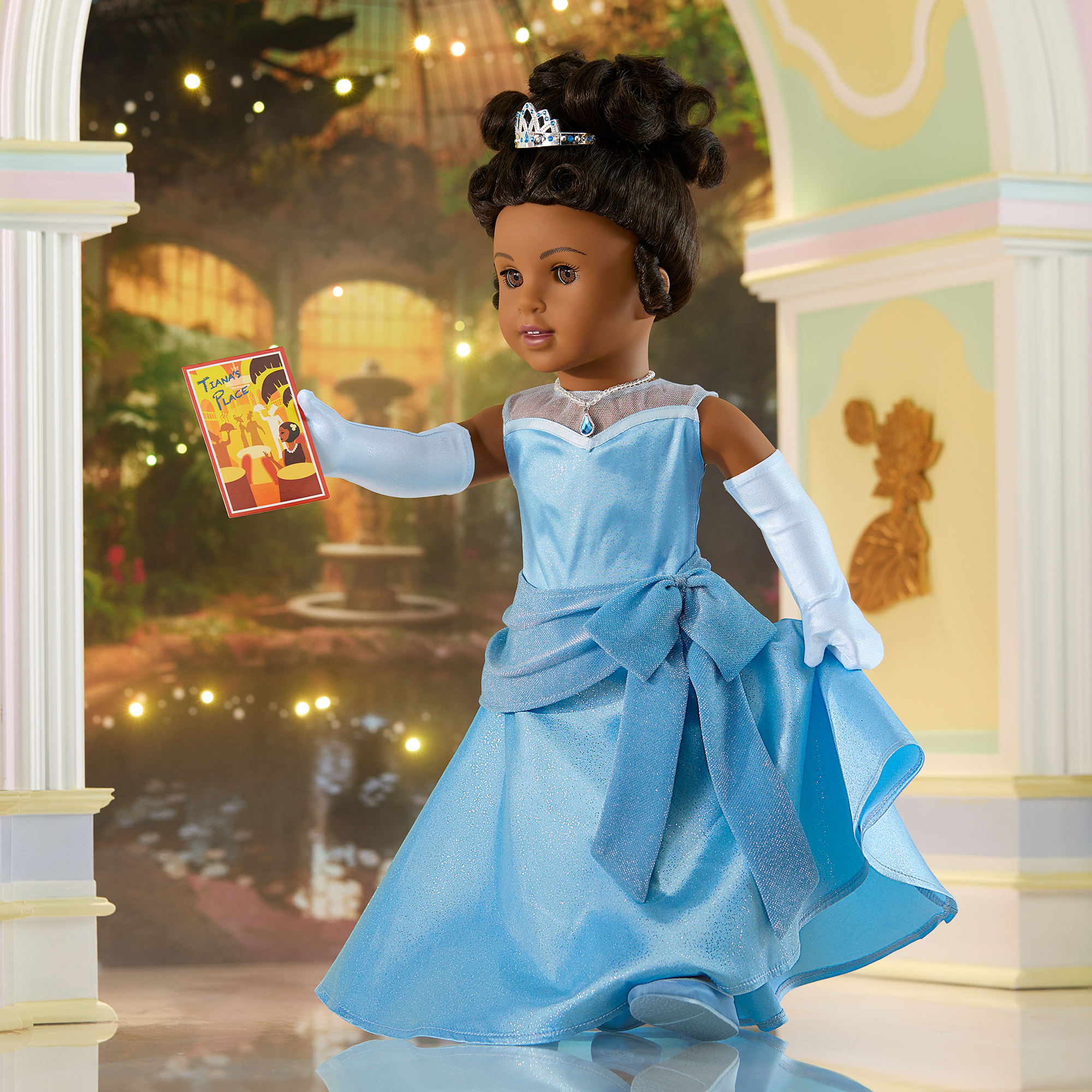 American Girl Disney Princess Tiana Evening Star Dress & Accessories for 18-inch Dolls - Image 10
