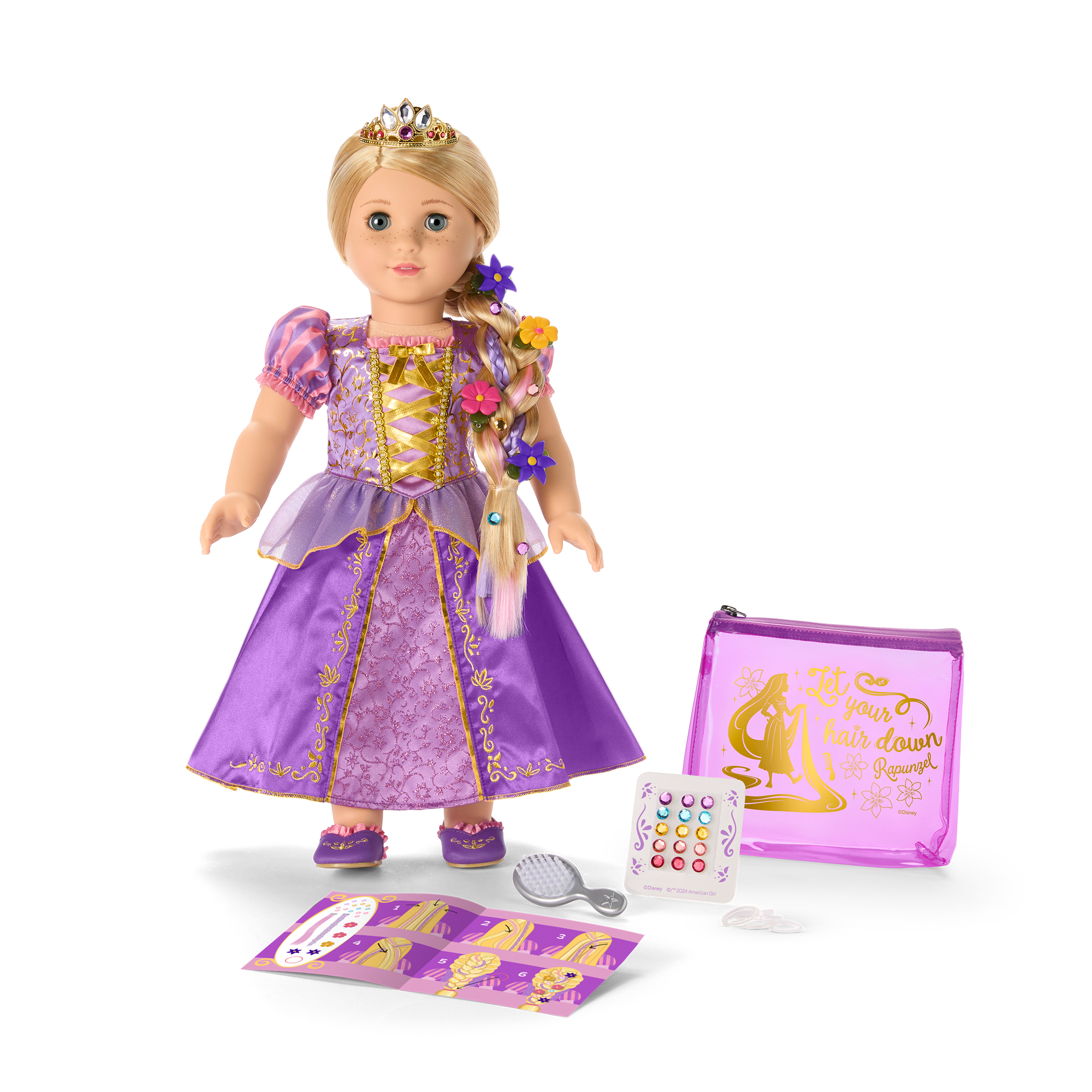 American Girl Disney Princess Rapunzel Hair Accessories for 18-inch Dolls - Image 2
