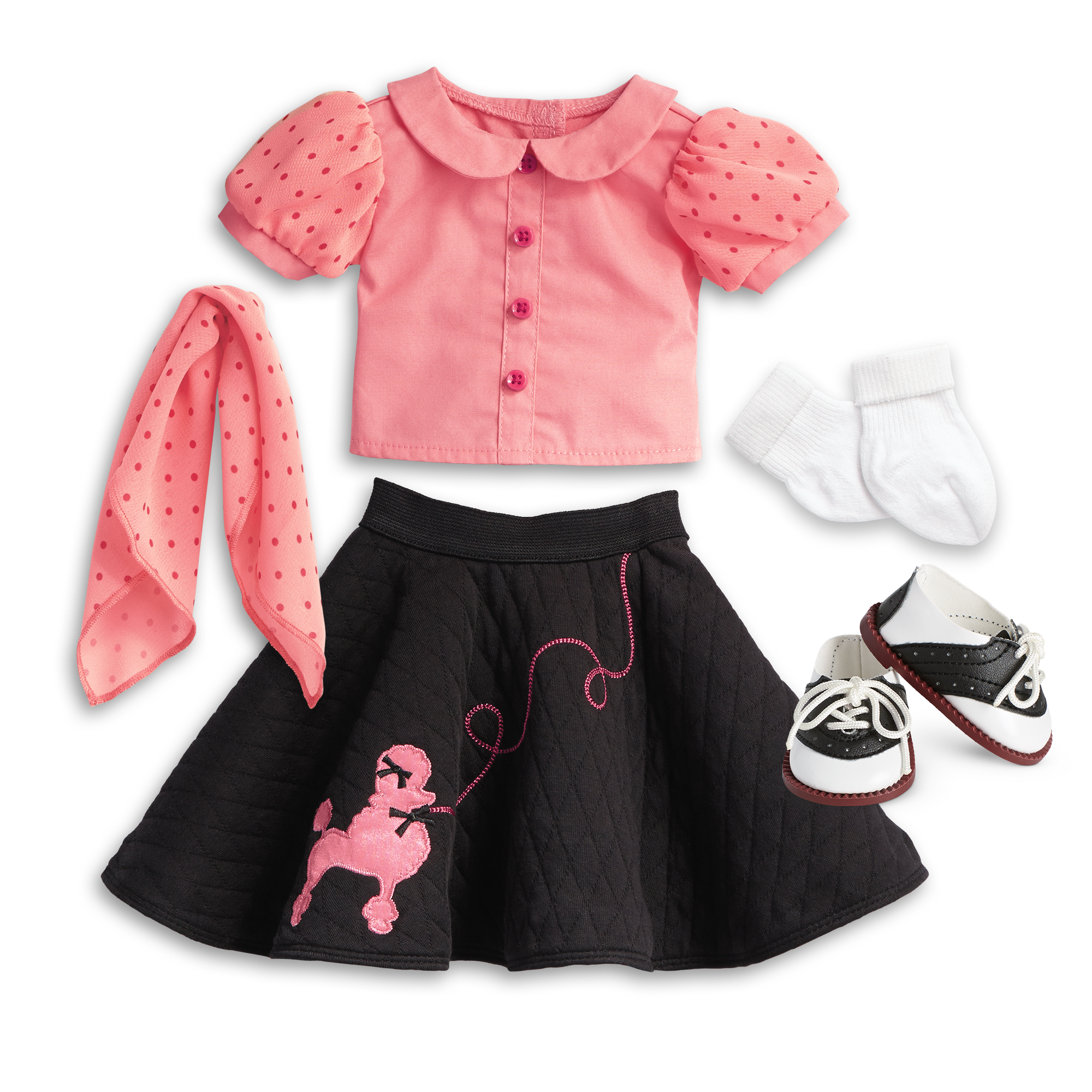 Maryellen's Poodle Skirt Outfit for 18-inch Dolls (Historical Characters)