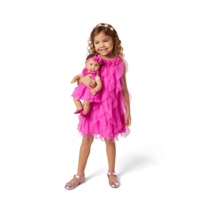 Party-Pink Birthday Dresses for Little Girls & Bitty Baby Dolls