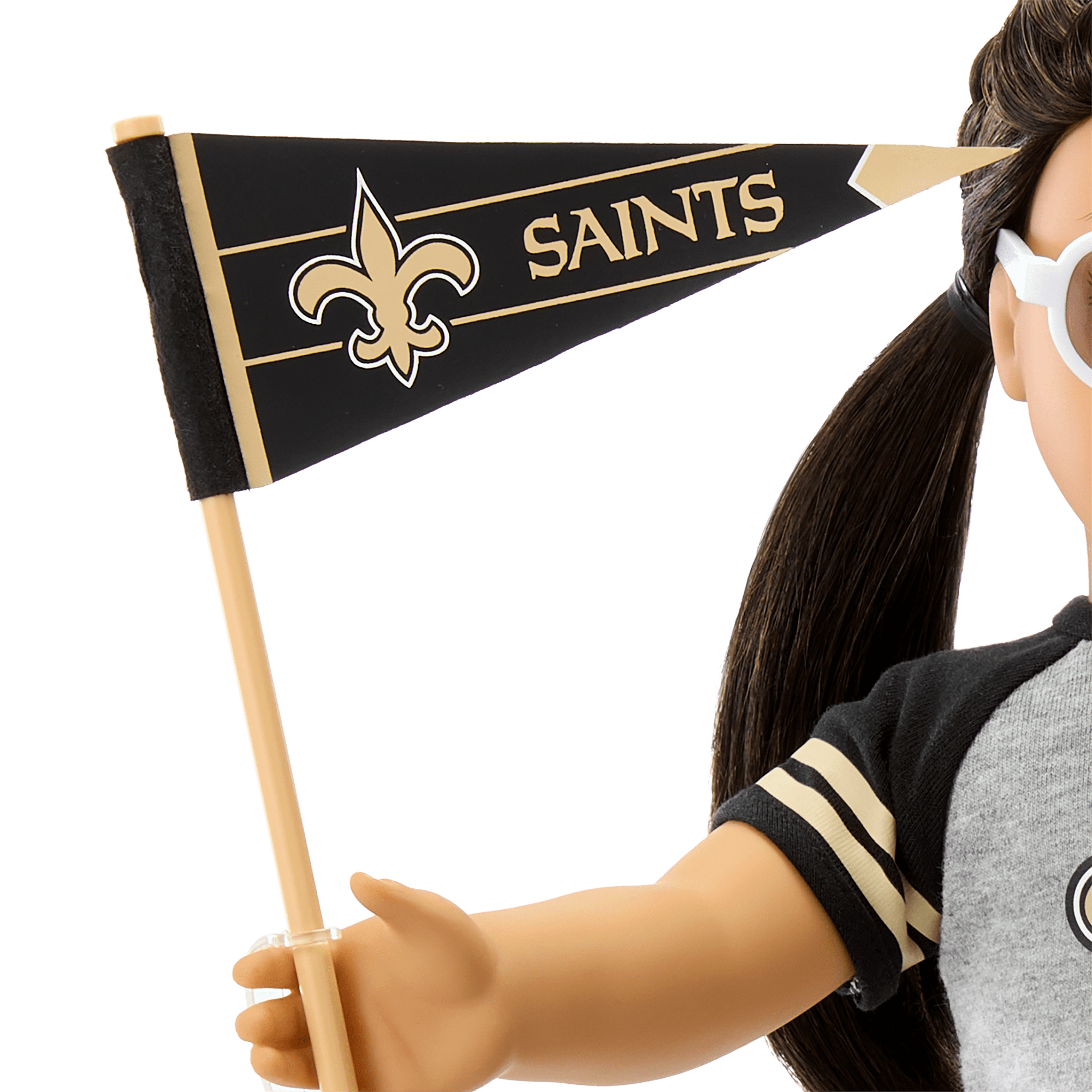 American Girl x NFL New Orleans Saints Fan Outfit & Accessories for 18-inch Dolls - Image 6