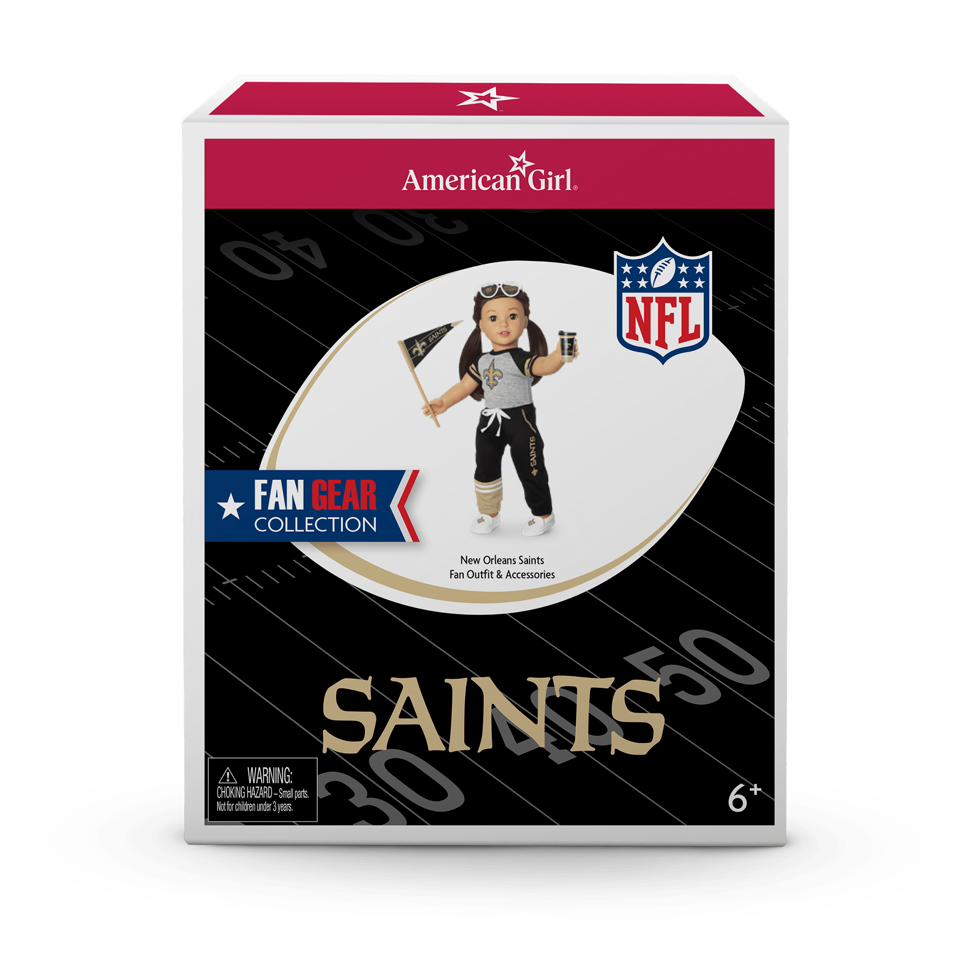 American Girl x NFL New Orleans Saints Fan Outfit & Accessories for 18-inch Dolls - Image 8