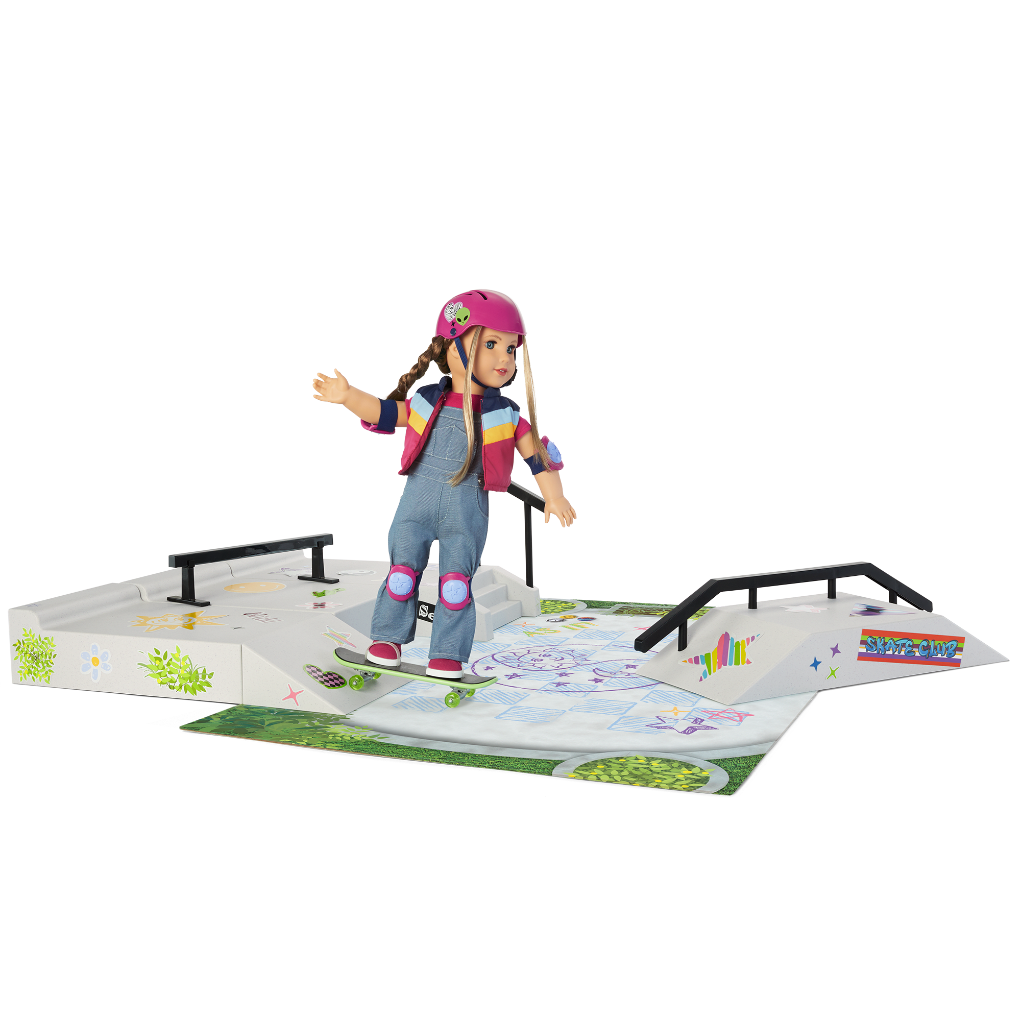 Isabel & Nicki's 2-in-1 Tennis Court & Skate Spot for 18-inch Dolls (Historical Characters) - Image 3